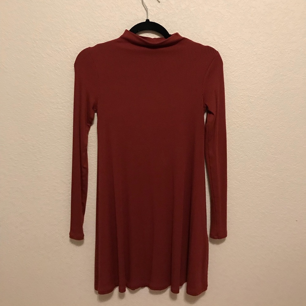 🍂mock neck red-orange // dress🍂